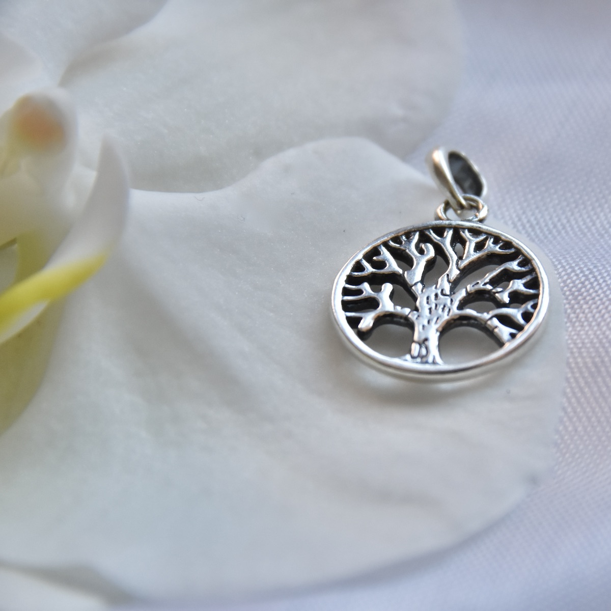Small Tree of Life Sterling Silver 925 Necklace Pendant Charm - Image 2