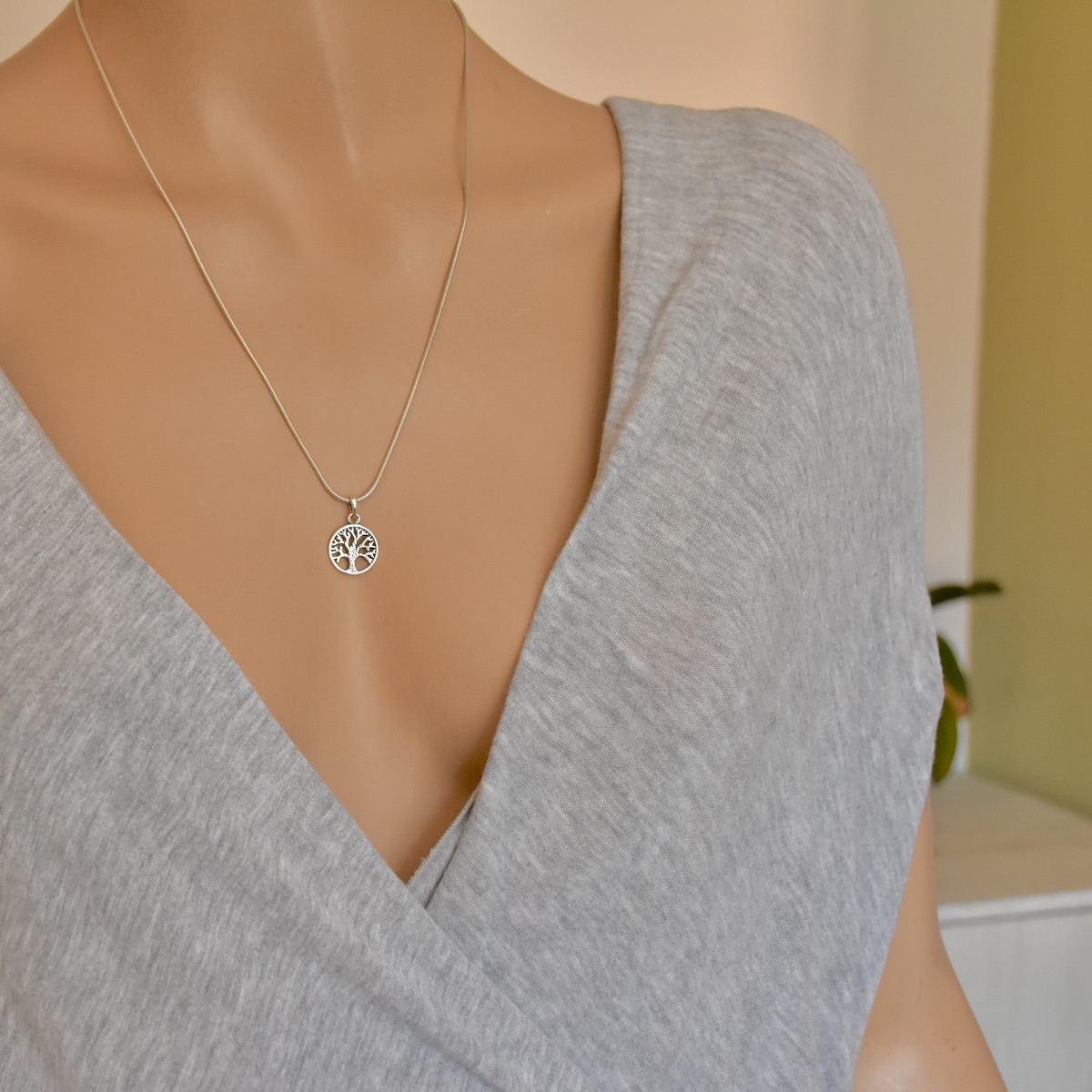 Small Tree of Life Sterling Silver 925 Necklace Pendant Charm - Image 3