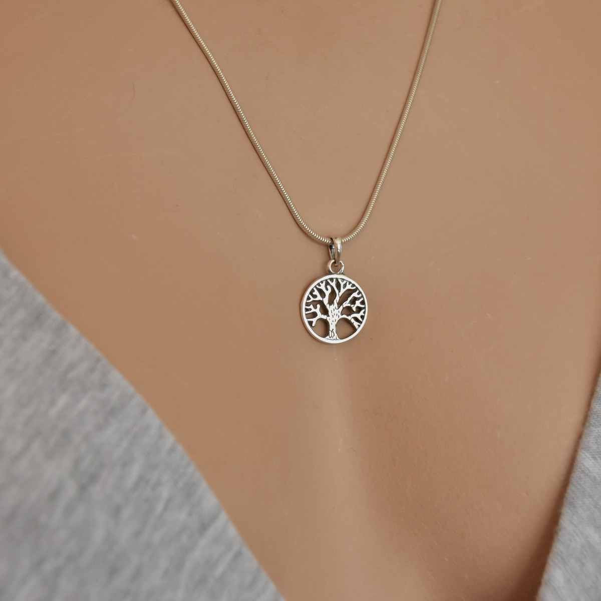 Small Tree of Life Sterling Silver 925 Necklace Pendant Charm - Image 4