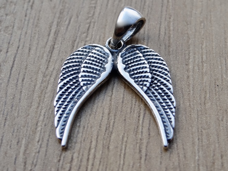 Angels Wings Pendant Sterling Silver 925 Twins Feathers Necklace Jewellery "Angelic" - Image 2