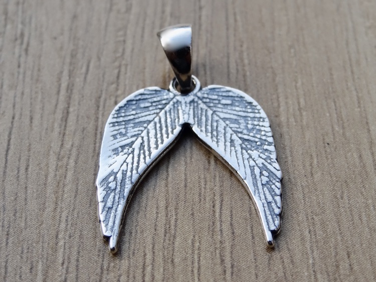 Angels Wings Pendant Sterling Silver 925 Twins Feathers Necklace Jewellery "Angelic" - Image 5