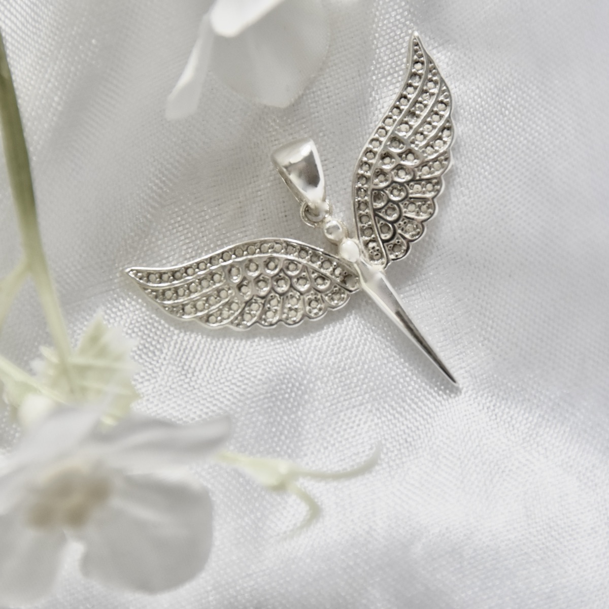 Angel Pendant Sterling Silver 925 Necklace Charm Minimalist Jewellery - Image 3