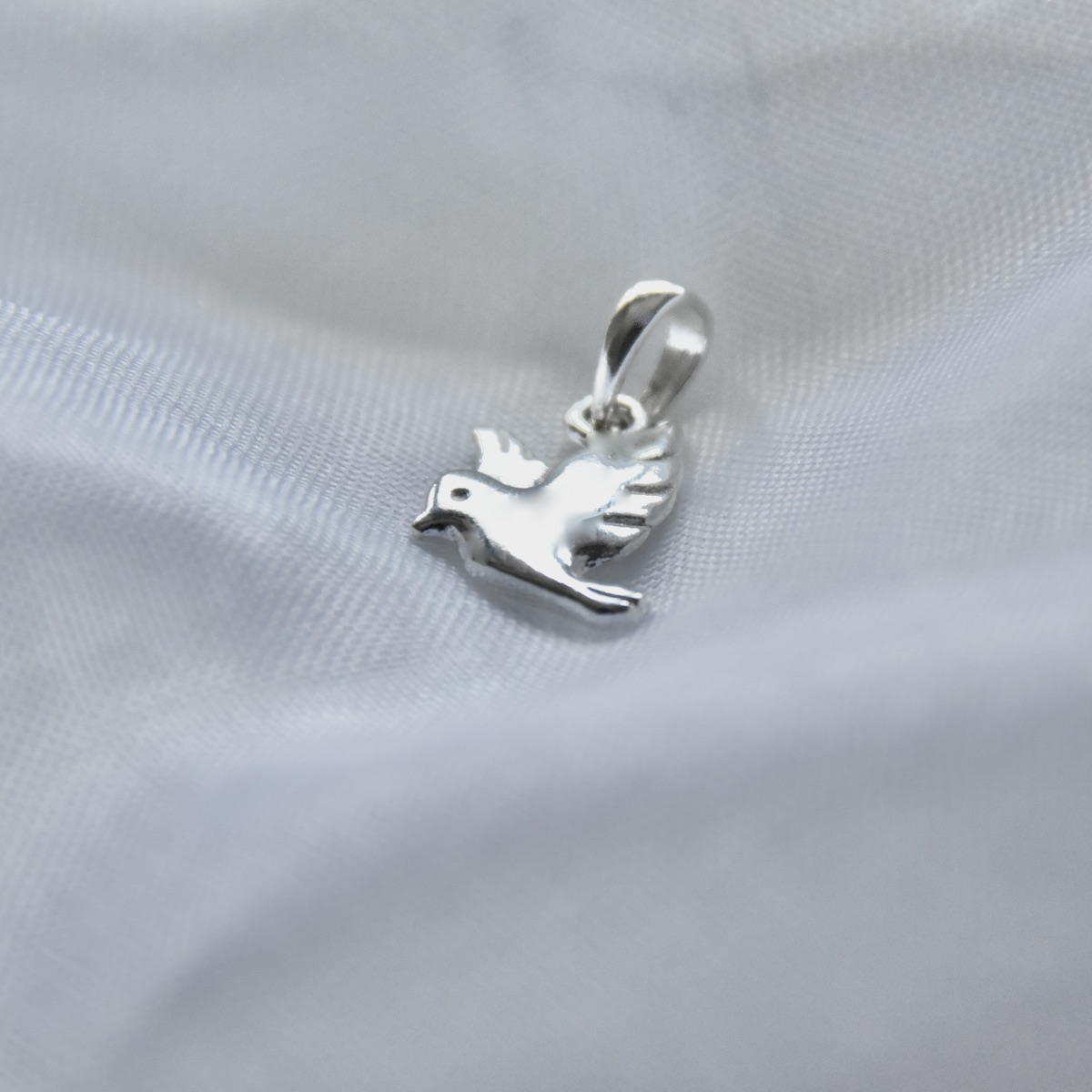 Graceful Dove Pendant Sterling Silver 925 Necklace Chain Choker Charm - Image 2