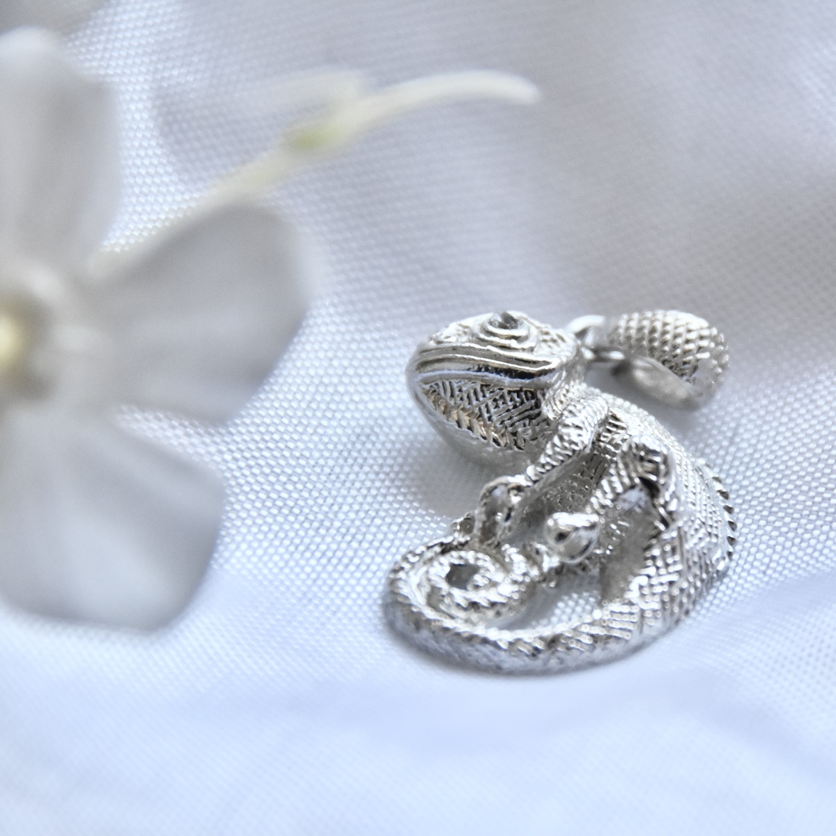 Chameleon Lizard Pendant Solid Sterling Silver 925 Cubic Zirconia Necklace Charm Unisex Jewellery Gift - Image 2