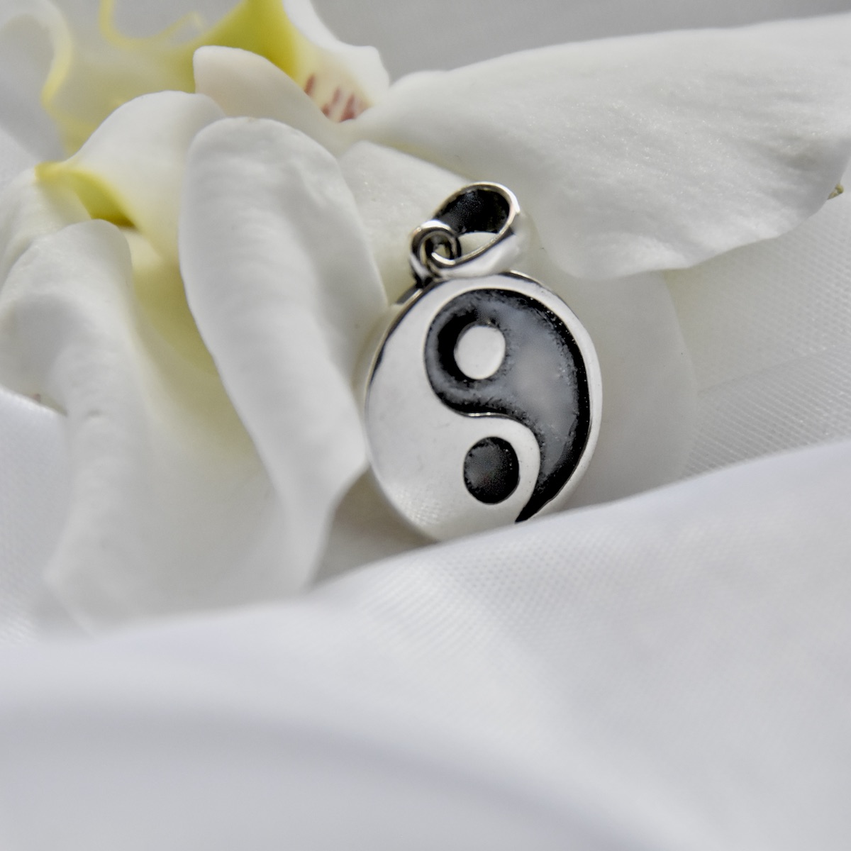 Sterling Silver 925 Yin Yang Pendant Spiritual Balance Necklace Charm Jewelry - Image 2
