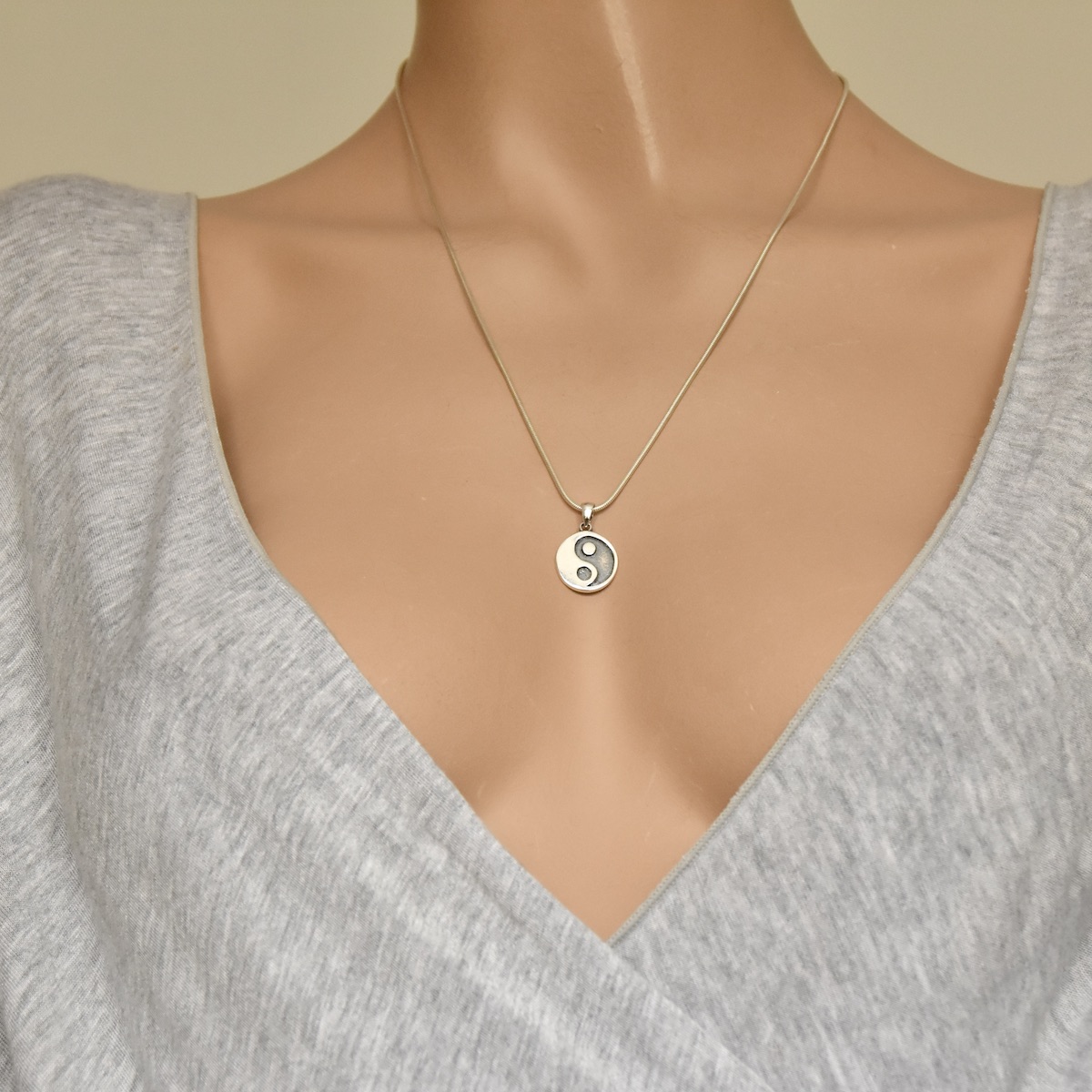 Sterling Silver 925 Yin Yang Pendant Spiritual Balance Necklace Charm Jewelry - Image 4