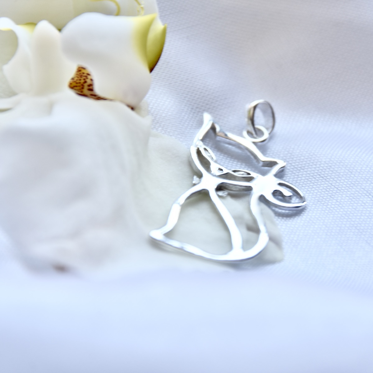 Cat Pendant Sterling Silver .925 Cat Silhouette Necklace Charm Women Girl Gift Animal Jewellery Present - Image 2