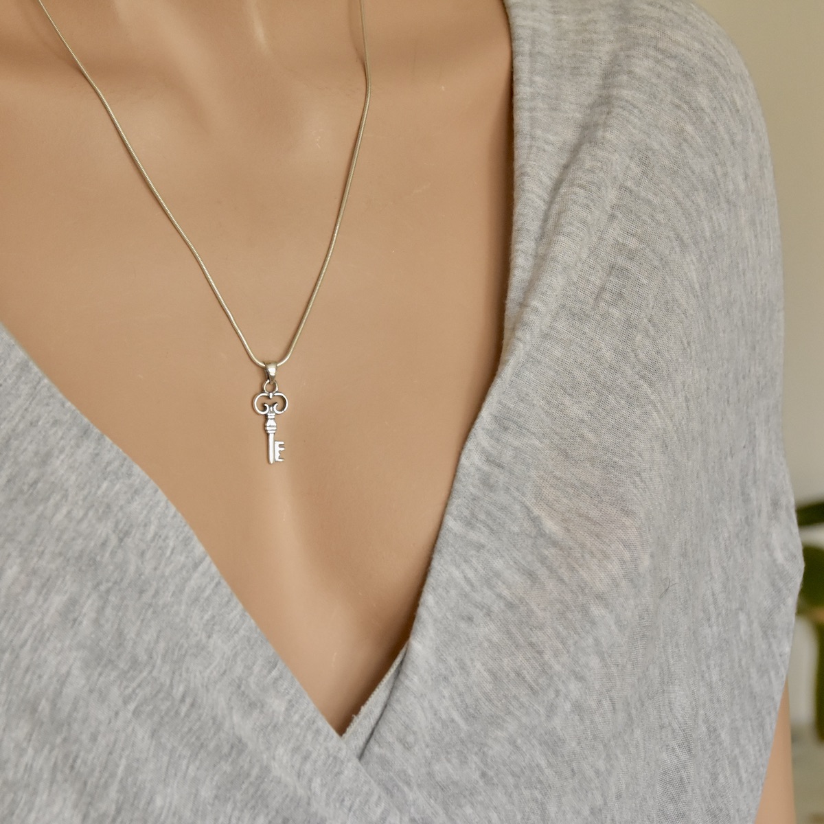 Key Pendant Sterling Silver 925 Delicate Charm Bracelet Necklace Jewellery Women Girl Kids Gift Present Idea - Image 3