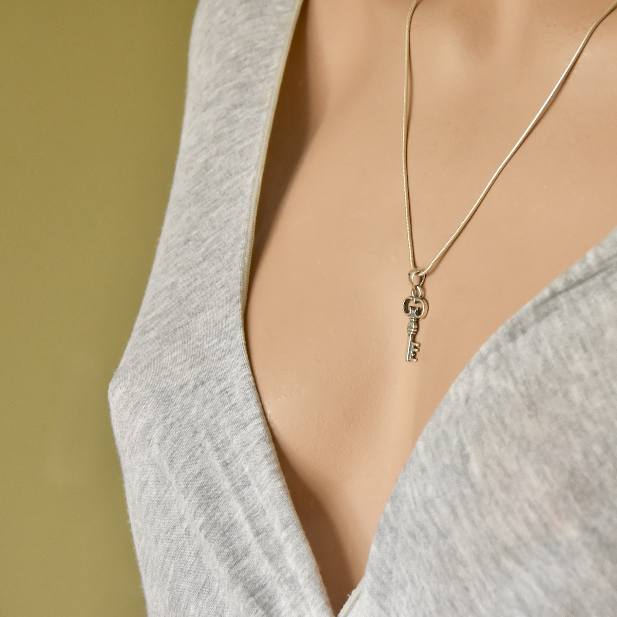 Key Pendant Sterling Silver 925 Delicate Charm Bracelet Necklace Jewellery Women Girl Kids Gift Present Idea - Image 5