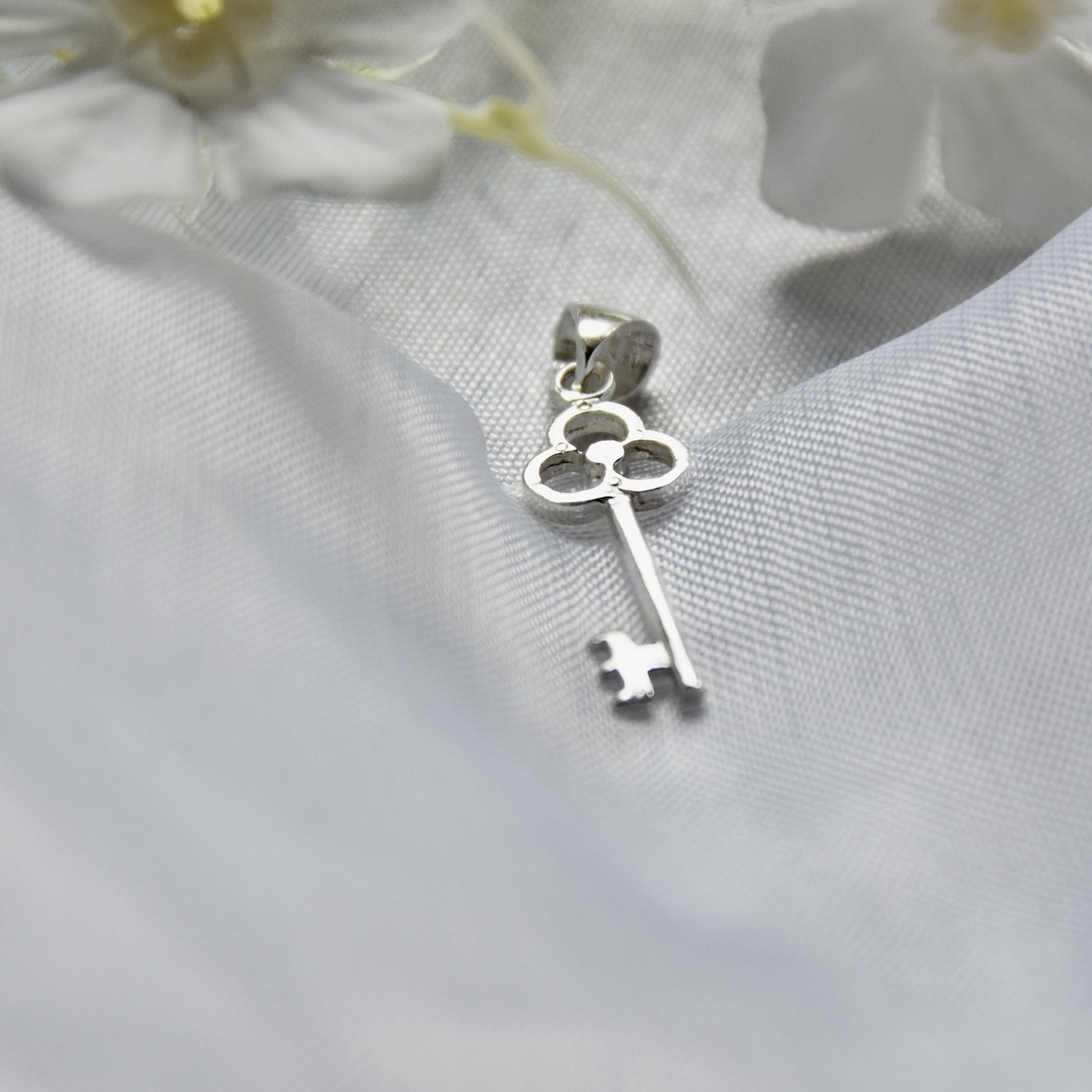 Small Key Pendant Sterling Silver 925 Small Charm Bracelet Necklace Jewellery Women Girl Kids Gift Idea - Image 2