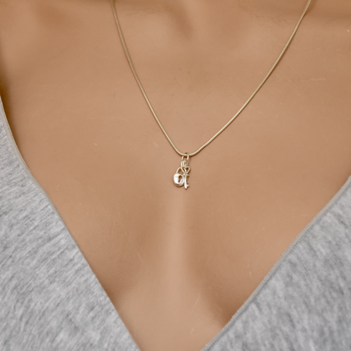 Key Love Padlock Small Pendant Sterling Silver .925 Heart Lock Charm Necklace Friendship Jewellery Gift Present - Image 5