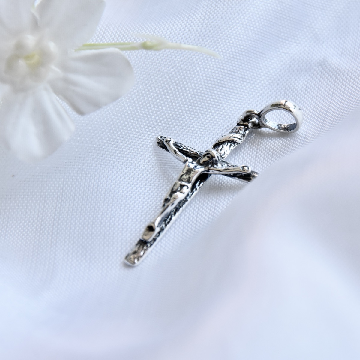 Jesus Christ Cross Sterling Silver 925 Pendant Traditional Crucifix Religious Christening Baptism Unisex Jewellery Gift Present - Image 2