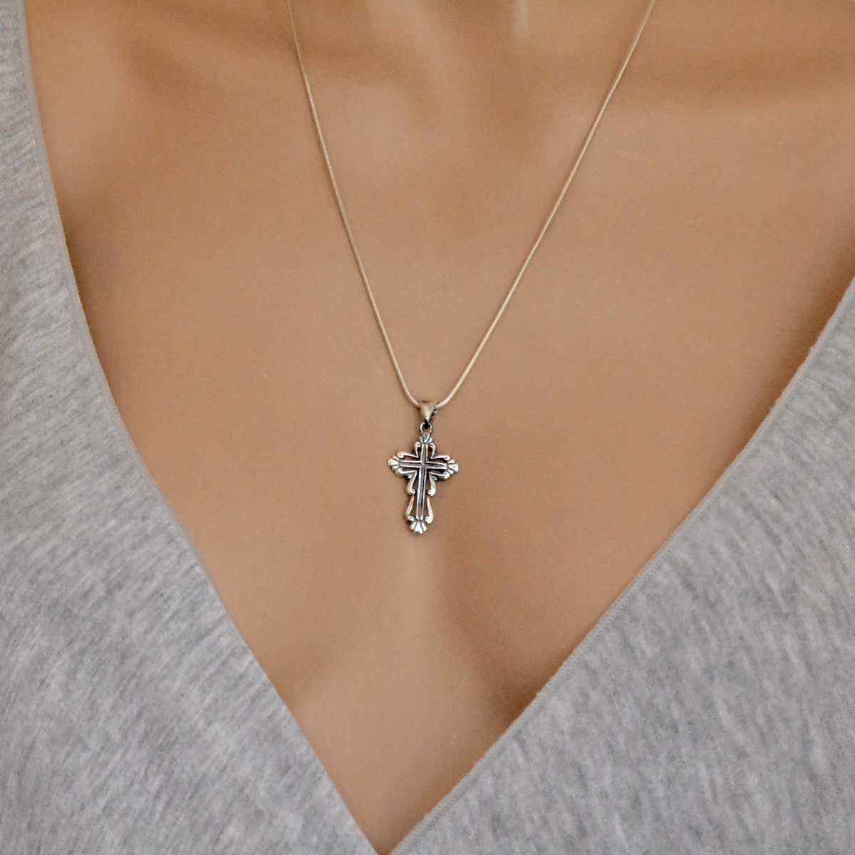 Cross Sterling Silver 925 Pendant Necklace Religious Charm Jewellery Crucifix Baptism Christening First Communion Unisex Gift Present - Image 3