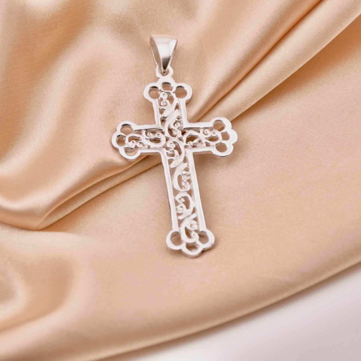 Cross Pendant Sterling Silver .925 Interlaced Design Large Charm Christening Religious Unisex Jewellery Gift Idea - Image 2
