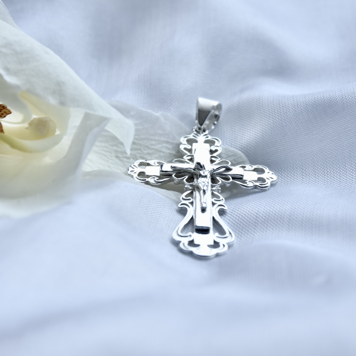 Jesus Christ Cross Pendant Sterling Silver 925 Crucifix Religious Unisex Jewellery Baptism Christening First Communion Gift Present Idea - Image 2
