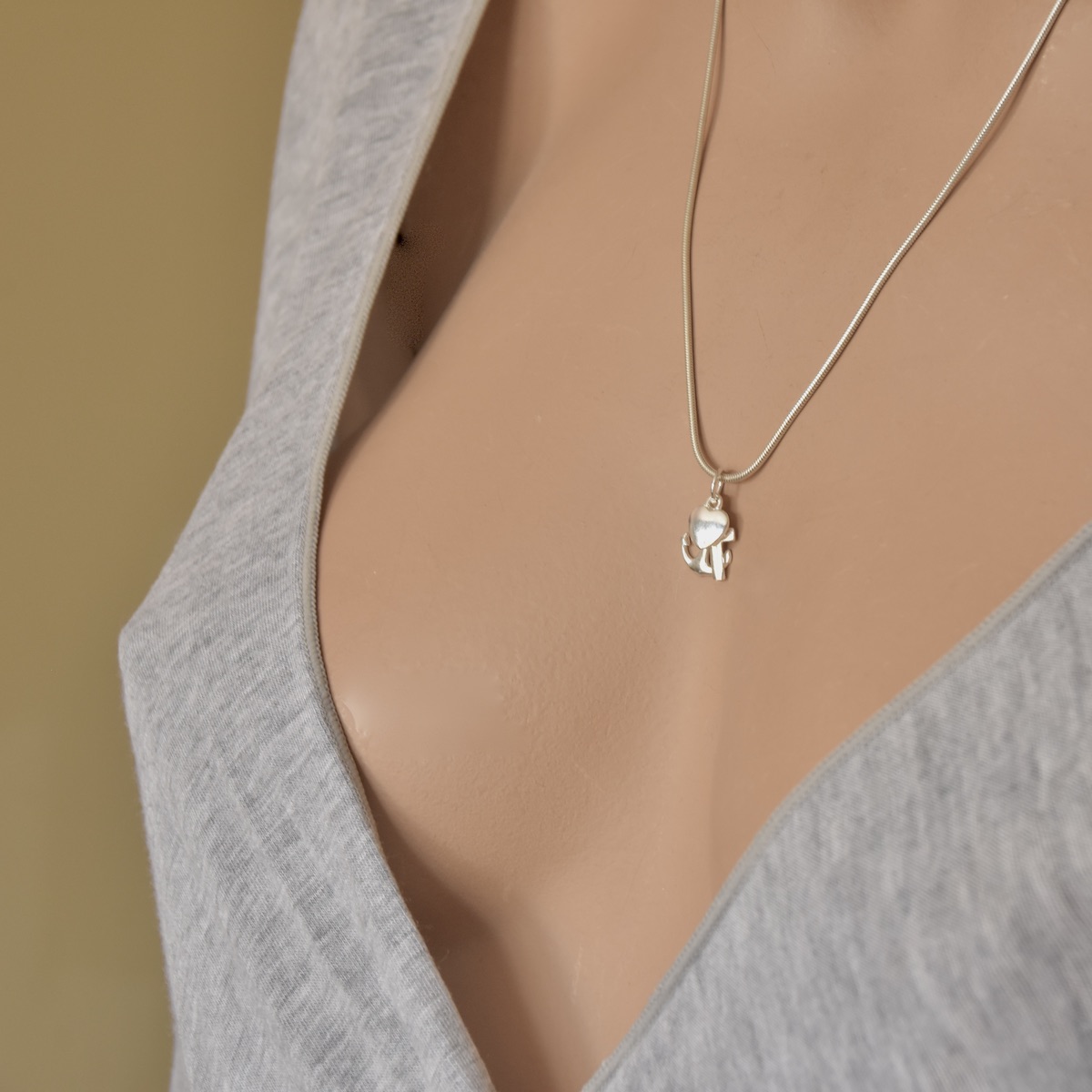 Trinity of Love, Faith, and Hope Sterling Silver 925 Unisex Pendant with Heart, Cross, and Anchor Charms - Image 3