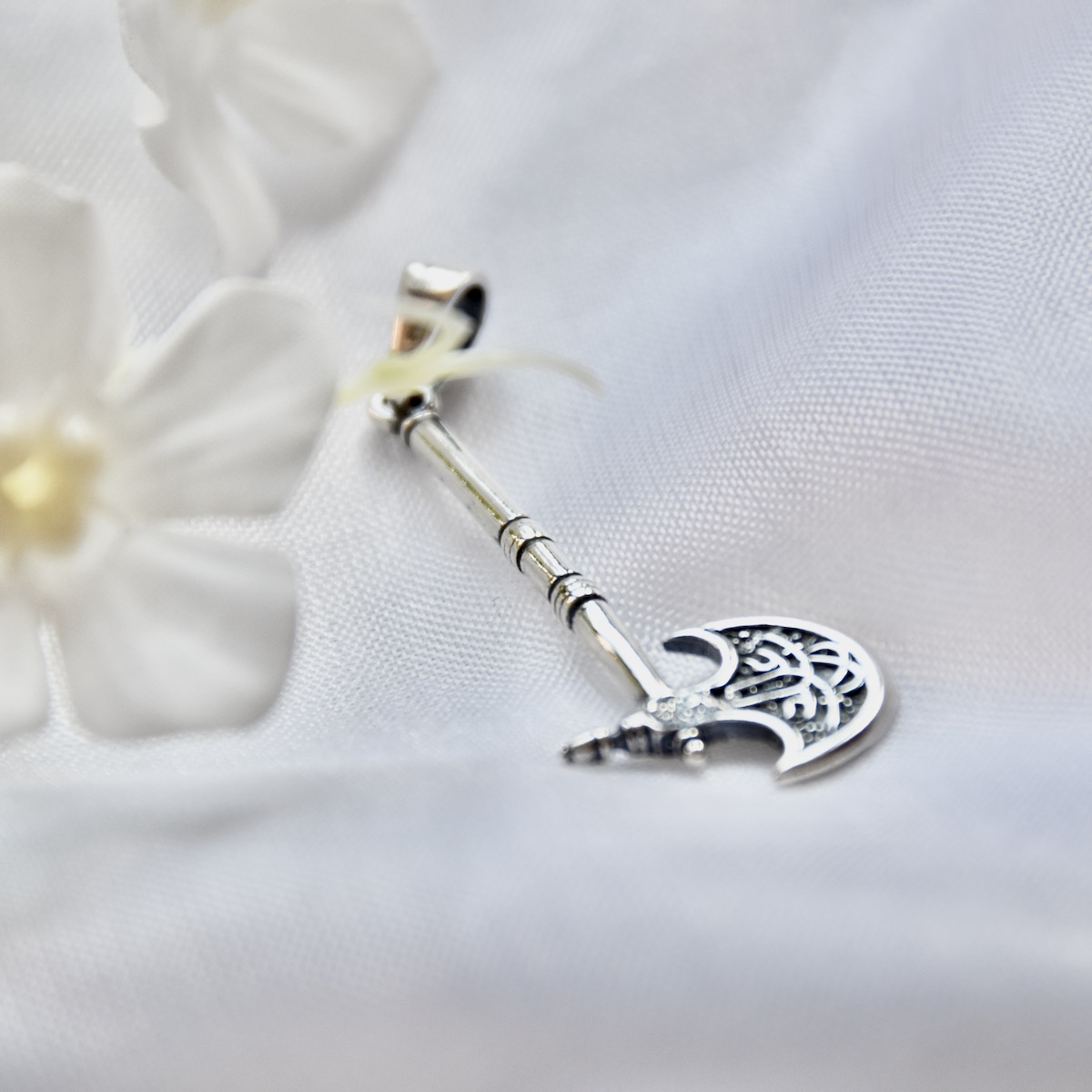 Unisex Oxidised Viking Axe Pendant Sterling Silver 925 - Image 5