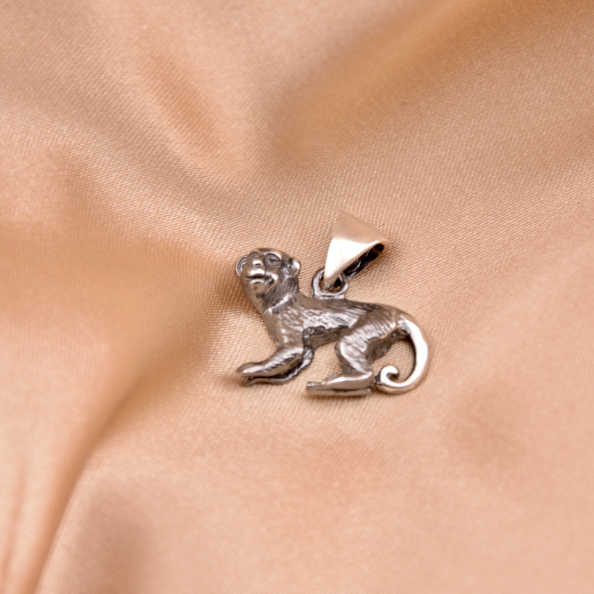 Monkey Pendant Sterling Silver 925 Nature Animal Necklace Charm Jewellery Unisex Gift Present - Image 2