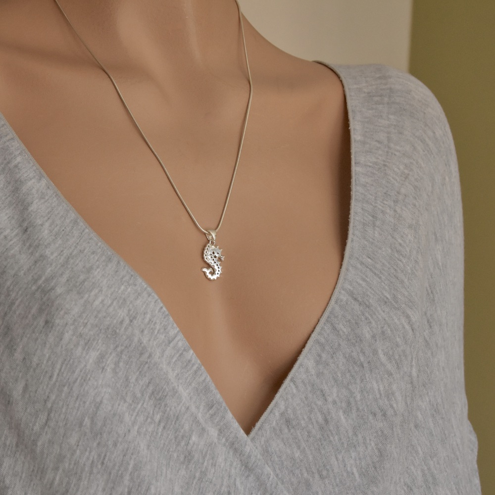 Seahorse Pendant Sterling Silver 925 Nautical Ocean Sea Necklace Chain Charm Unisex Jewellery Gift Idea - Image 4