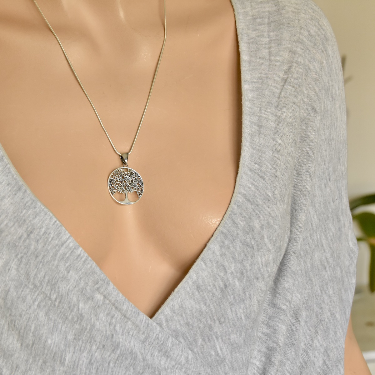 Tree of Life Sterling Silver Earrings Pendant Jewellery Set Necklace Charm Dangle Drop Style - Image 5