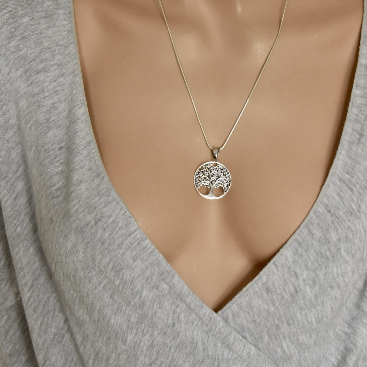 Tree of Life Sterling Silver 925 Pendant Large Necklace Charm Jewellery Women Girl Present Gift - Image 4