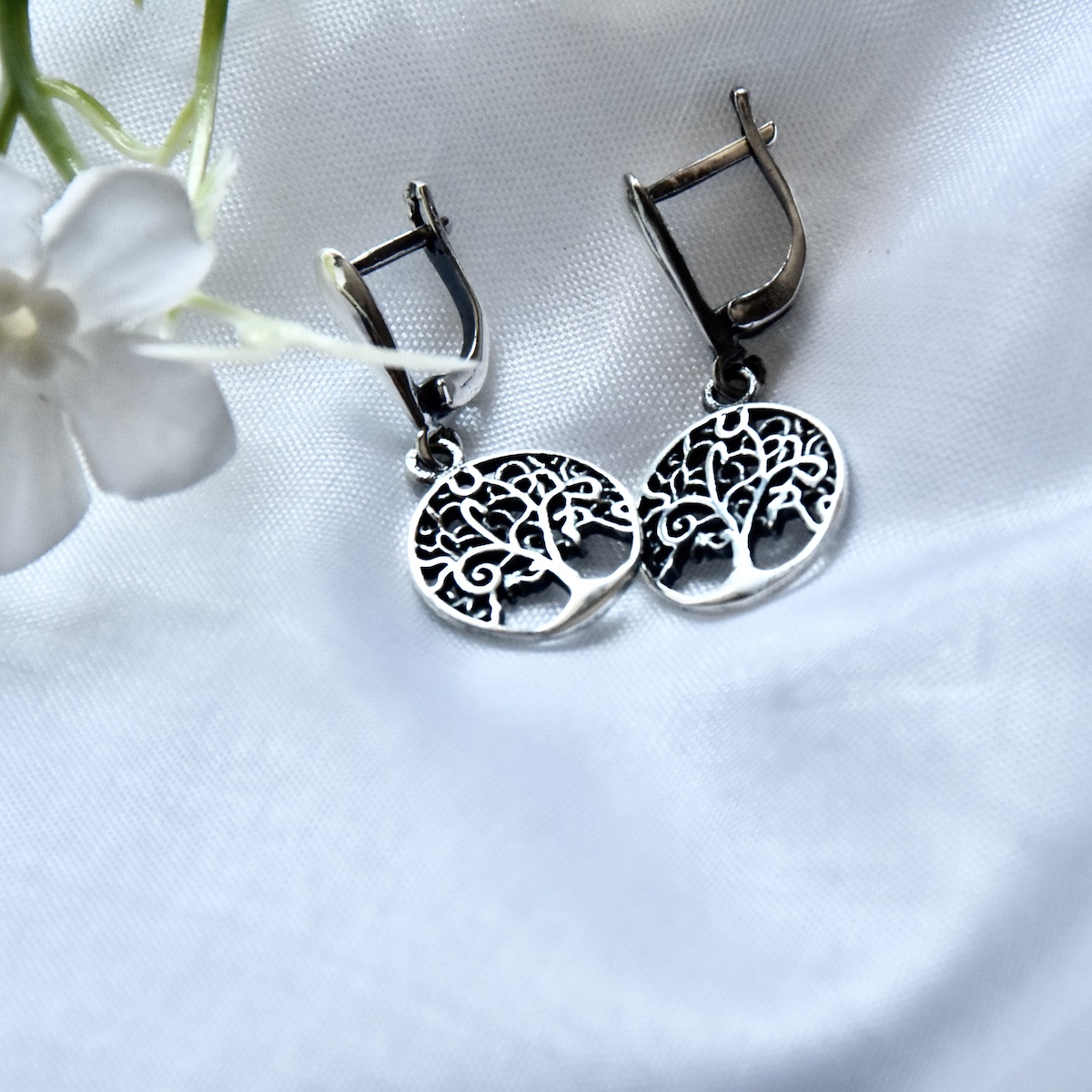 Tree of Life Sterling Silver 925 Earrings Dangle Drop Style Jewellery Women Girl Present Gift - Image 2