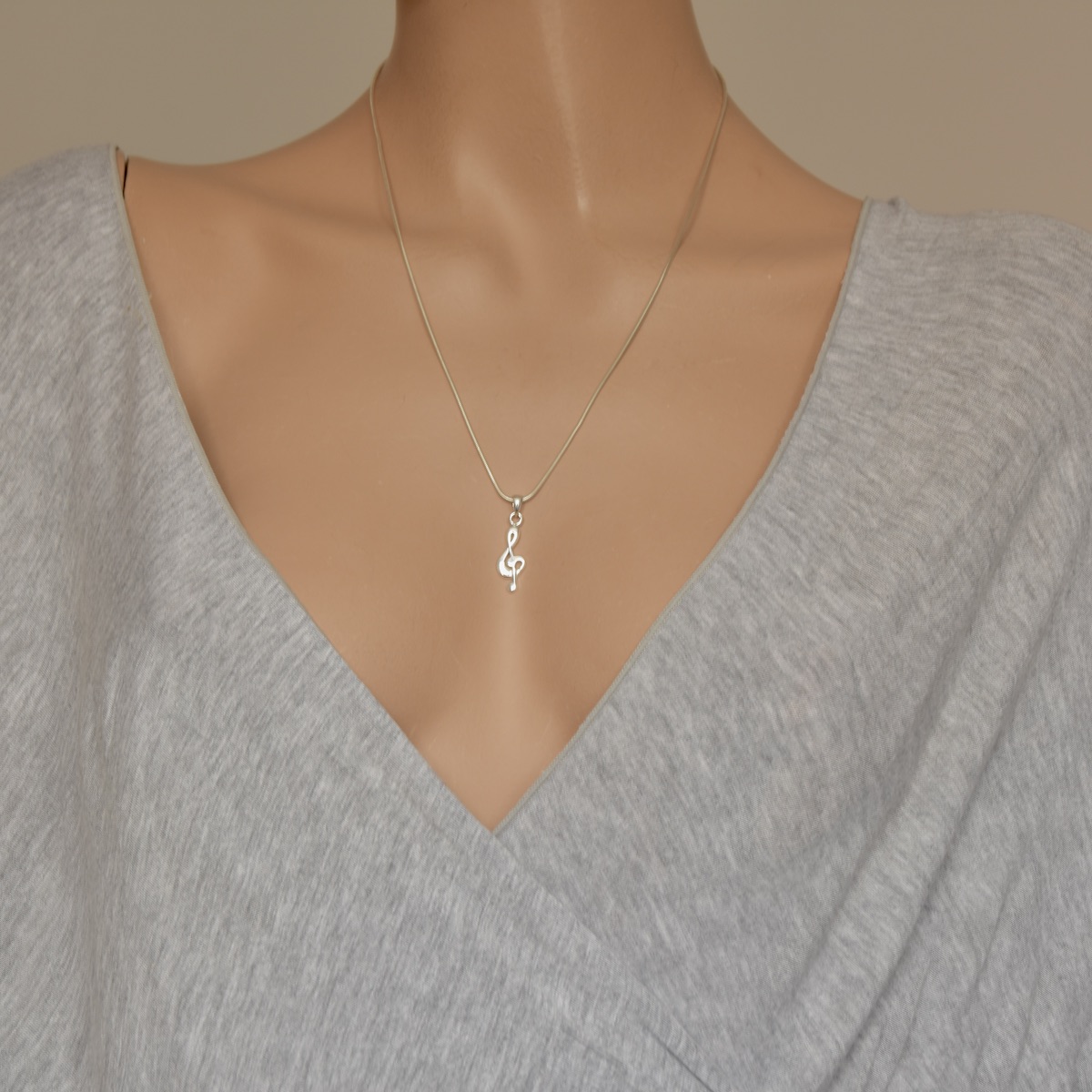 Treble Clef Note Pendant Sterling Silver 925 Music Note Charm Treble Clef Musician Gift Jewellery Unisex Graduation Gift Music Teacher Gift - Image 4