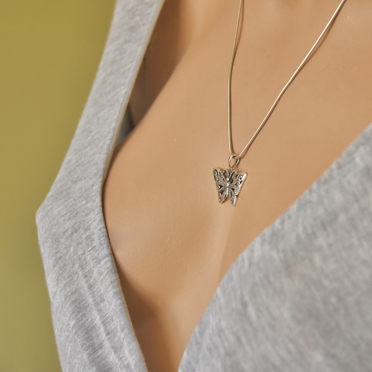 Butterfly Pendant Sterling Silver 925 Animal Nature Charm Friendship Necklace Jewellery Women Girl Birthday Present Gift Idea - Image 3