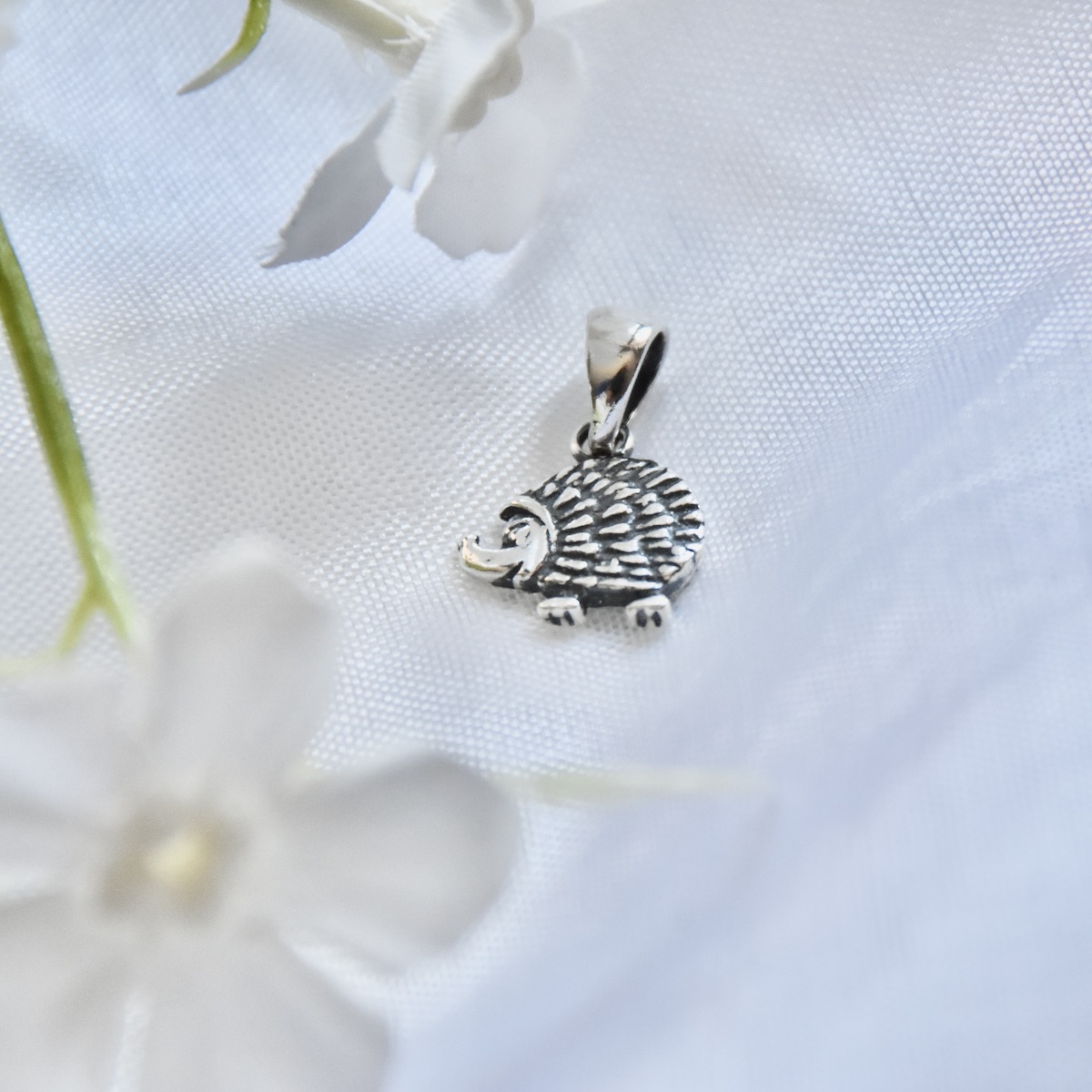 Hedgehog Pendant Sterling Silver .925 Small Charm Animal Nature Necklace Unisex Jewellery - Image 2