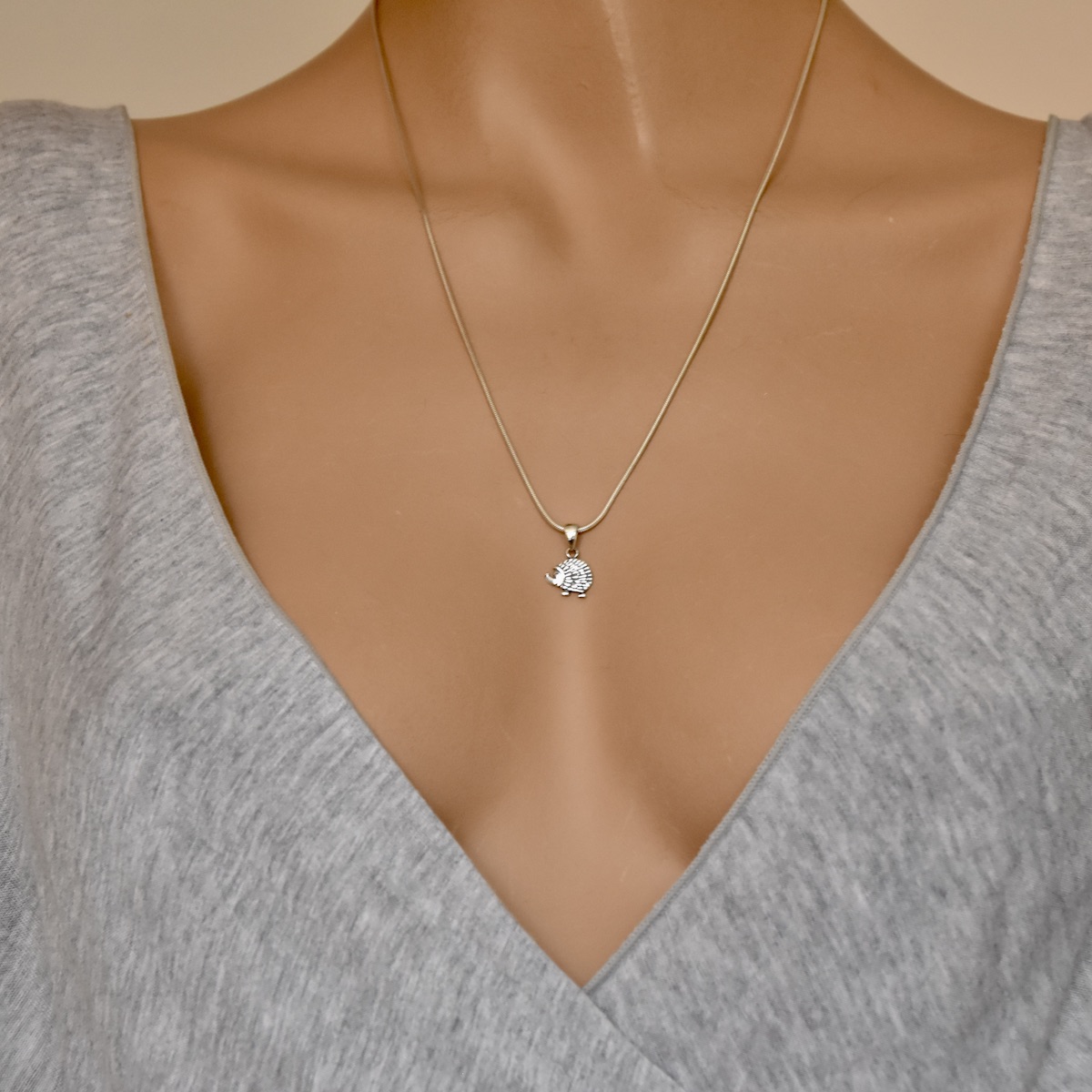 Hedgehog Pendant Sterling Silver .925 Small Charm Animal Nature Necklace Unisex Jewellery - Image 4