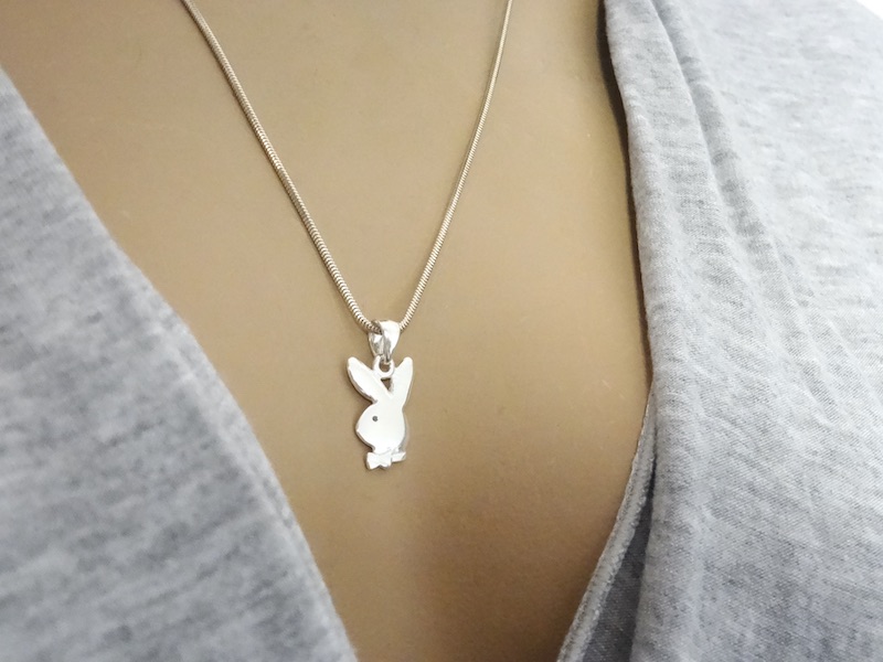 Playboy Pendant Sterling Silver 925 Bunny Minimalist Simple Jewellery Rabbit Animal Necklace Charm Unisex Gift Present - Image 3