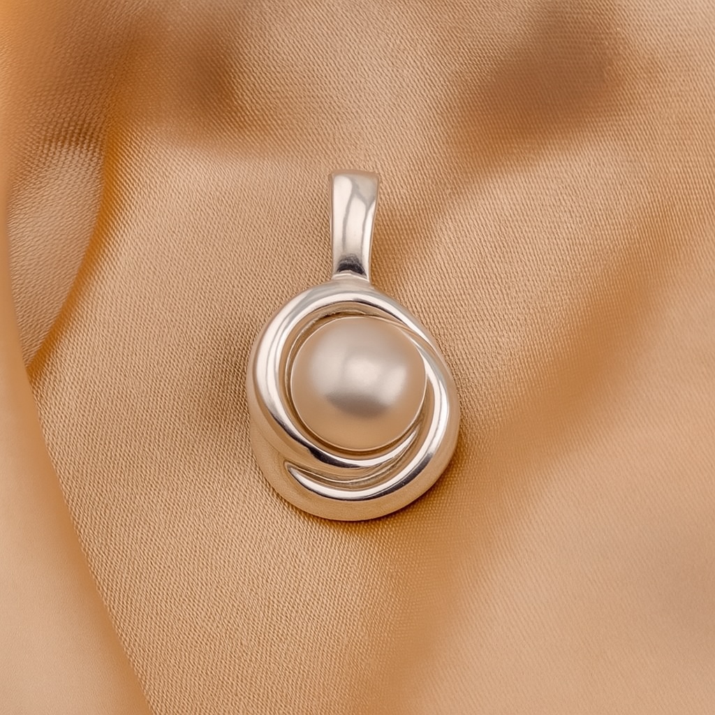 Pearl Jewellery Pendant Sterling Silver 925 Necklace Charm Swirl Design Gemstone Jewellery Wedding Bridal Bridesmaid Elegant Gift - Image 2