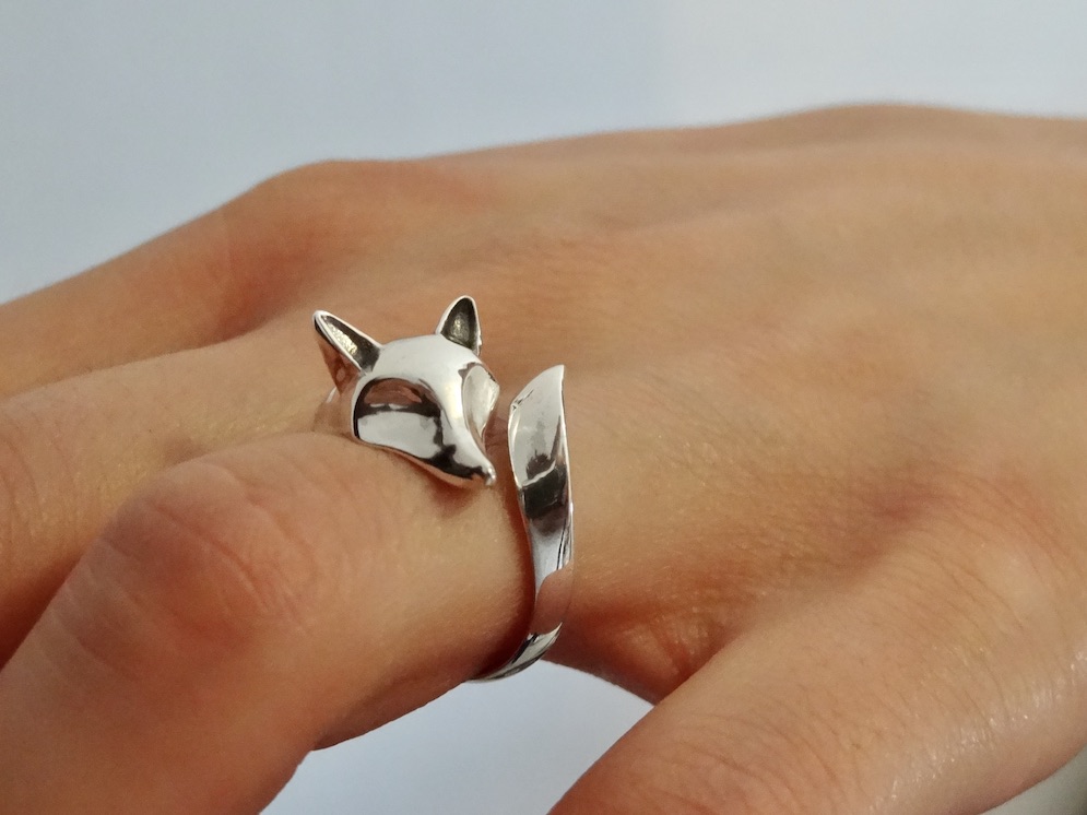 Fox Ring Sterling Silver 925 Adjustable Design Open Animal Ring Minimalist Modern Trending Stackable Wrap Accessory - Image 4