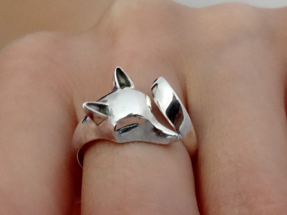 Fox Ring Sterling Silver 925 Adjustable Design Open Animal Ring Minimalist Modern Trending Stackable Wrap Accessory - Image 5