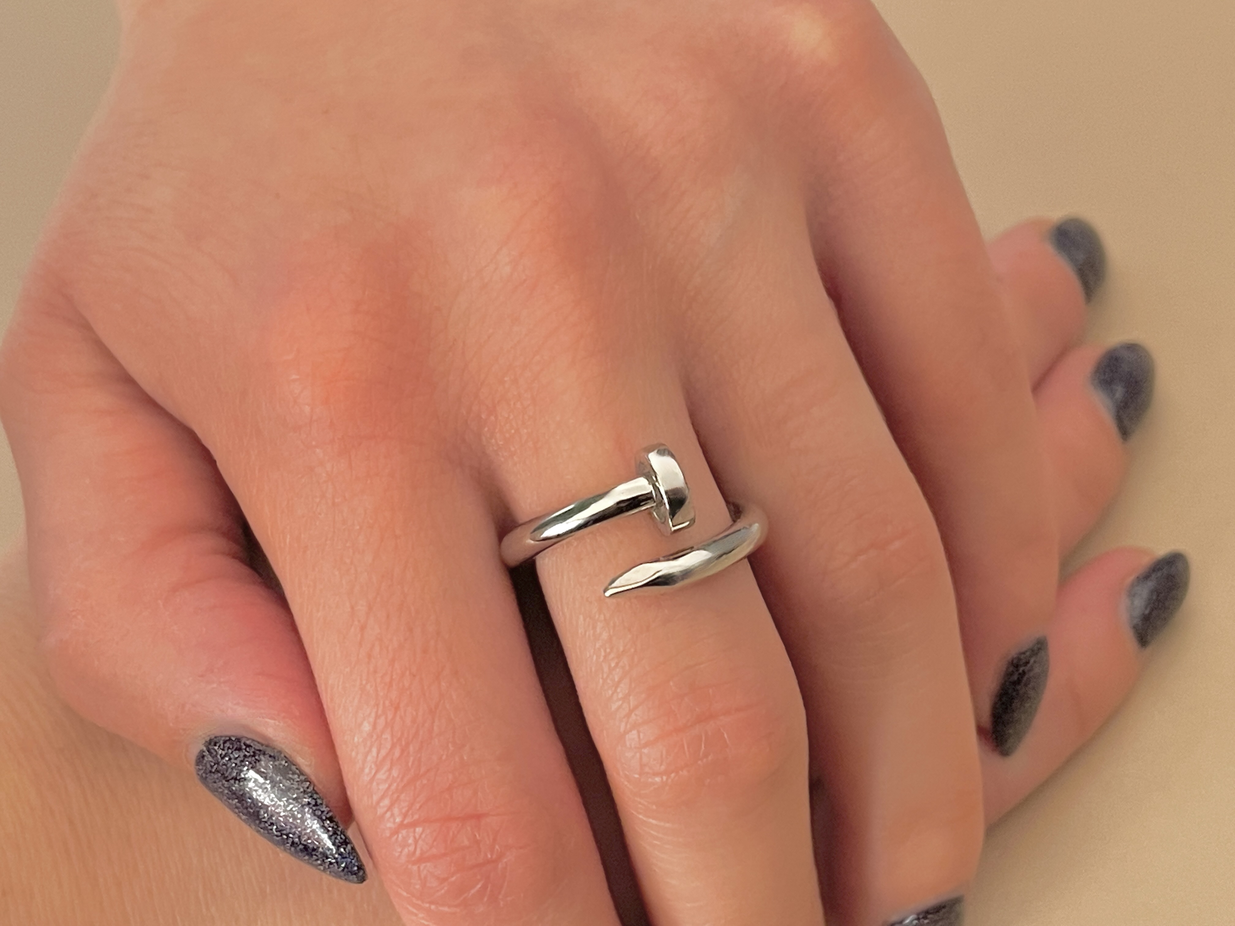 Sterling Silver ring Clou Handmade - Image 3