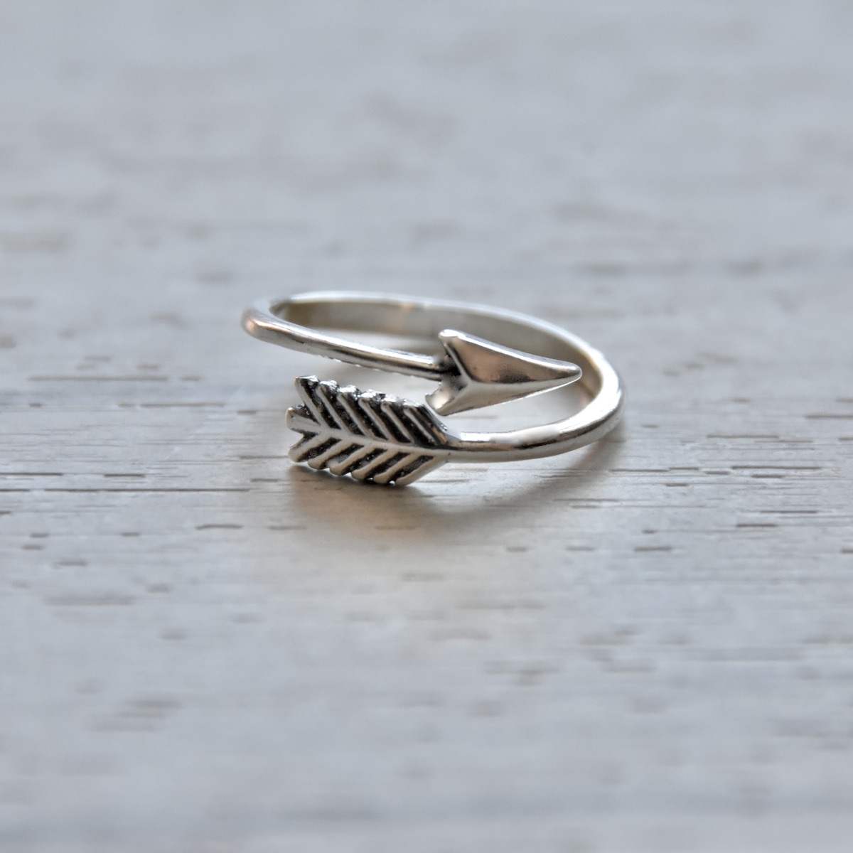 Arrow Ring Sterling Silver 925 Open Wrap Ring Adjustable Size Minimalist Modern Trending Stackable Handmade Jewellery SS00099N - Image 2