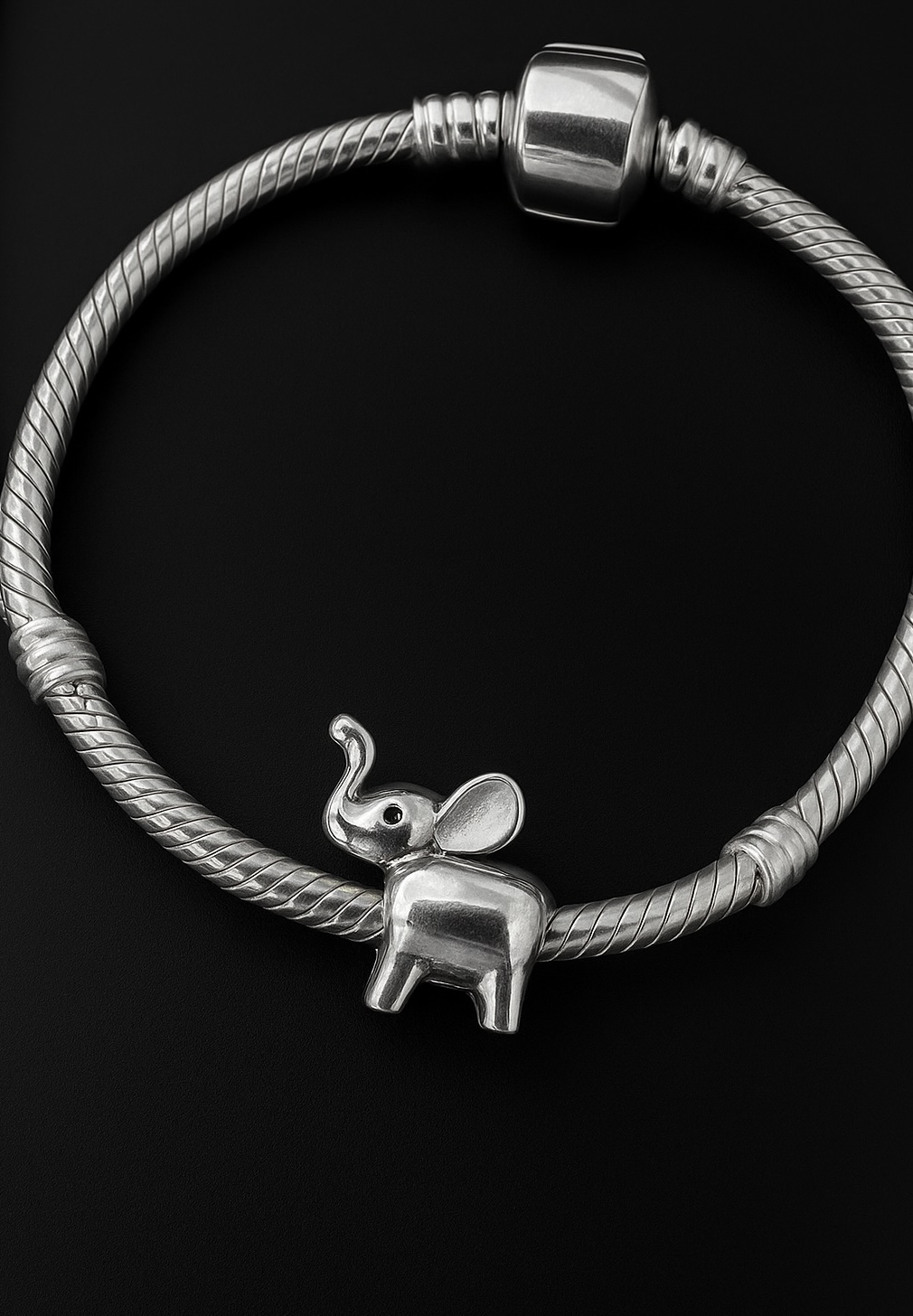 Sterling Silver 925 Elephant Bracelet Charm Good Luck Animal Bead Bracelet Accessory - Image 3
