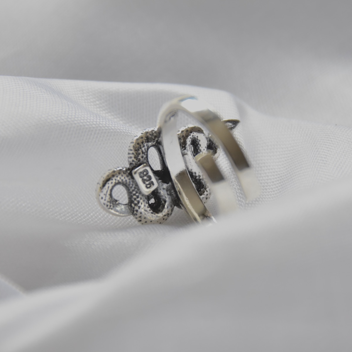 Snake Ring Sterling Silver 925 Stacking Serpent Reptile Animal Adjustment Open Wrap Ring Dainty Bohemian Unisex Jewelry Gift Present - Image 5