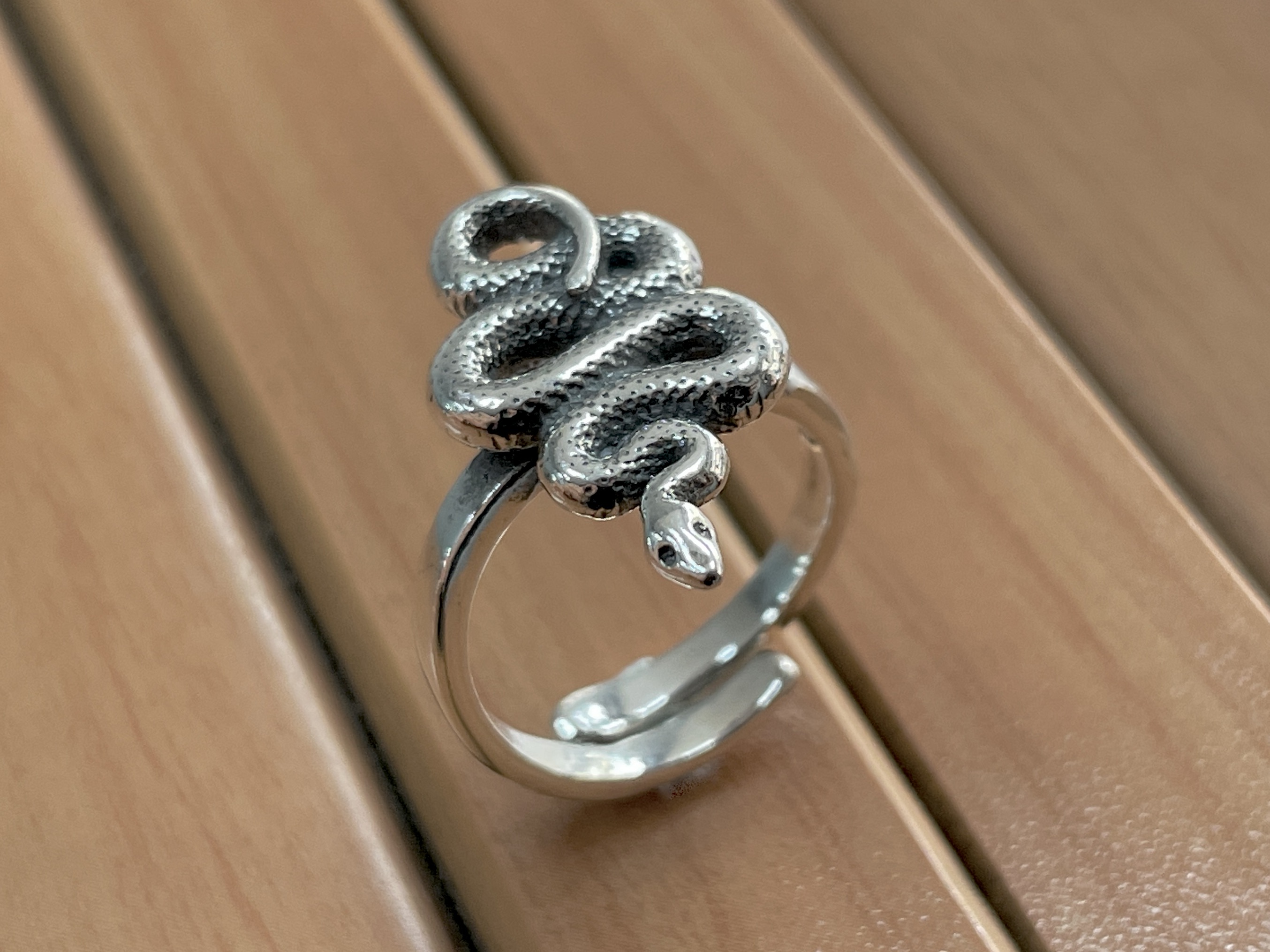 Snake Ring Sterling Silver 925 Stacking Serpent Reptile Animal Adjustment Open Wrap Ring Dainty Bohemian Unisex Jewelry Gift Present - Image 3