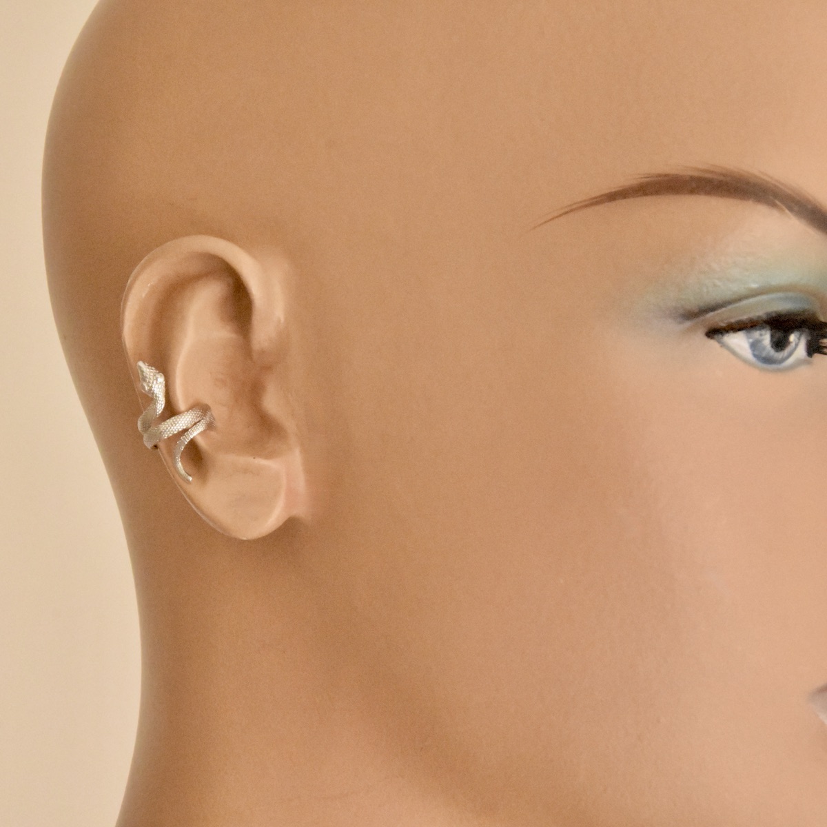 Serpentine .925 Sterling Silver Snake Ear Cuff Conch Ear Wrap Gothic Reptilian Accessory Unique Handcrafted Statement Jewelry - Image 3