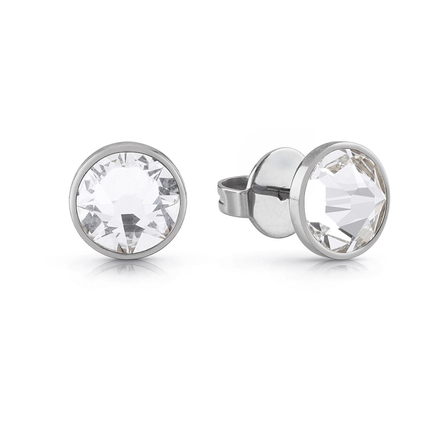 Sterling Silver 925 Zircon Gemstone Stud Earrings Round Ball 10mm White Crystal Sparkle Minimalist Button Earrings Men Women Unisex Jewelry