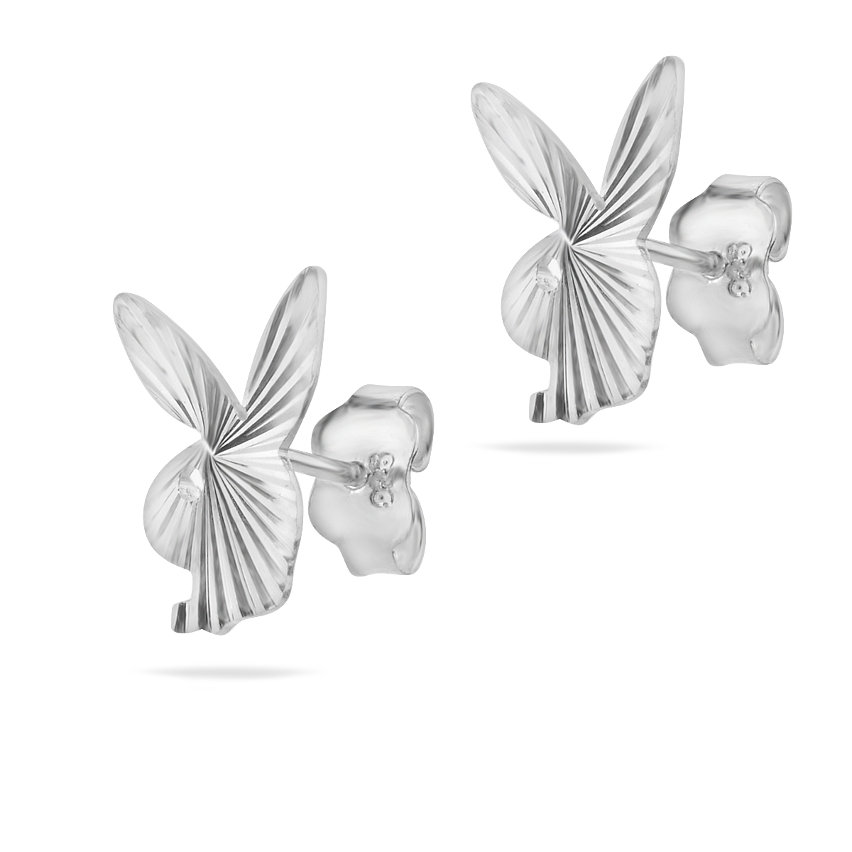 Playboy Stud Earrings Sterling Silver 925 Bunny Studs Minimalist Style Jewelry Rabbit Earrings Unisex Gift Present