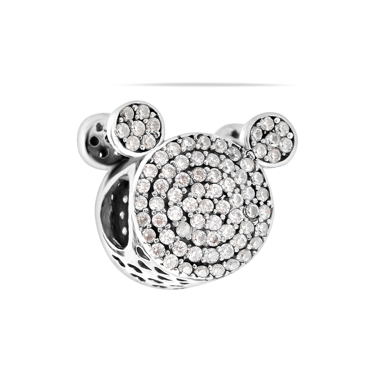 Sterling Silver 925 Mickey Mouse Sparkling Bracelet Charm Crystal Gemstones Jewellery Bead