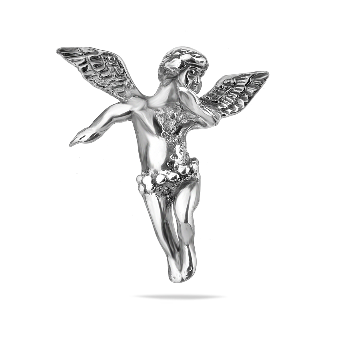 Oxidised Sterling Silver 925 Cherub Guardian Angel Pendant