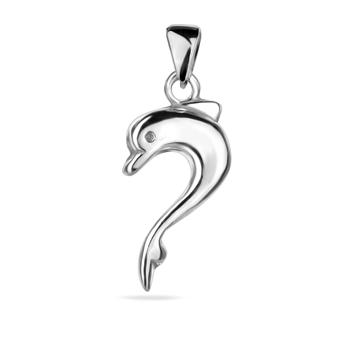 Dainty Ocean-Inspired Dolphin Pendant Sterling Silver 925 Necklace Charm