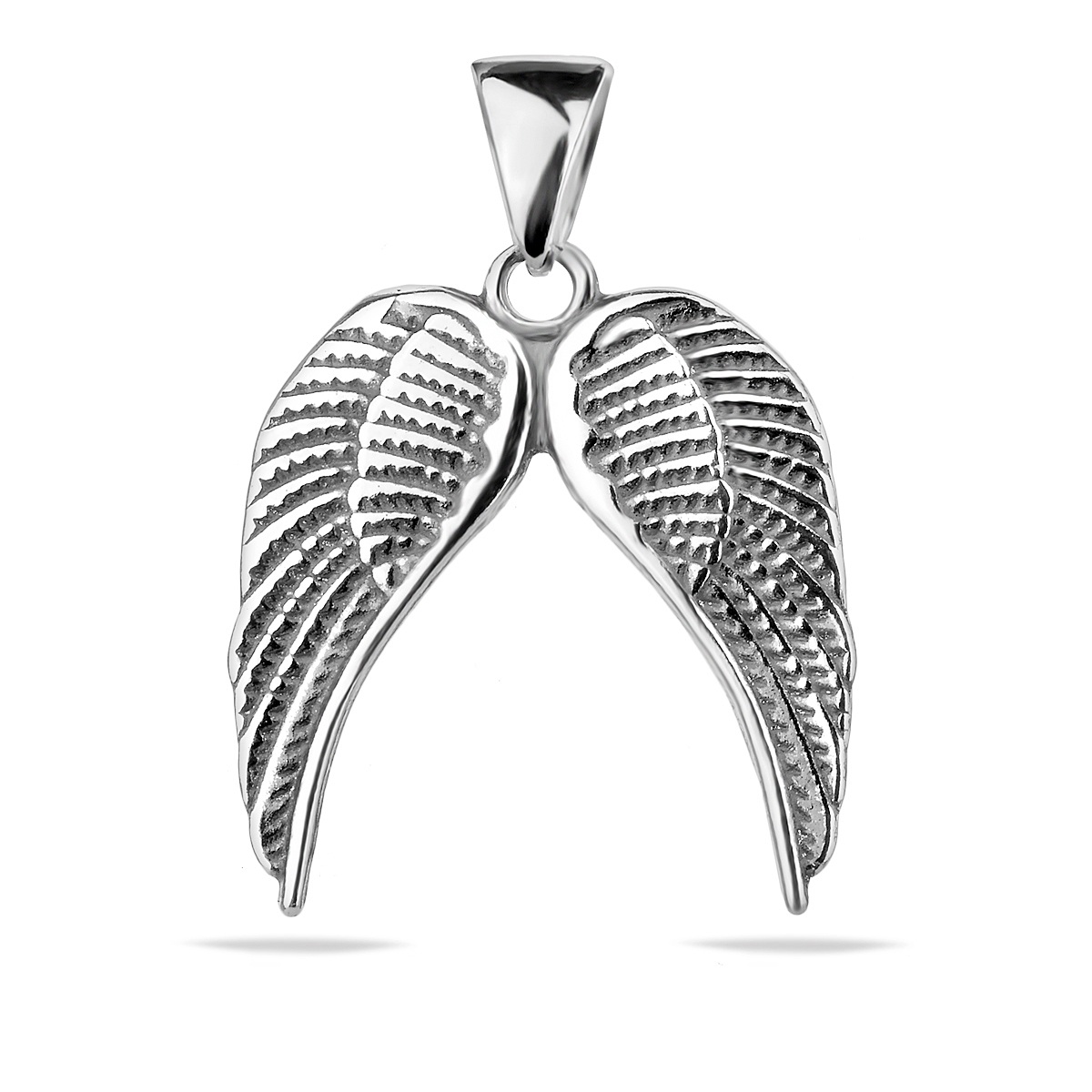 Angels Wings Pendant Sterling Silver 925 Twins Feathers Necklace Jewellery "Angelic"