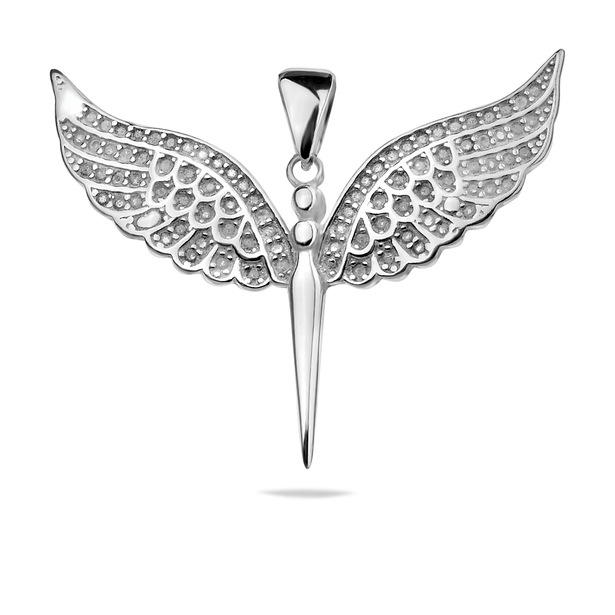 Angel Pendant Sterling Silver 925 Necklace Charm Minimalist Jewellery