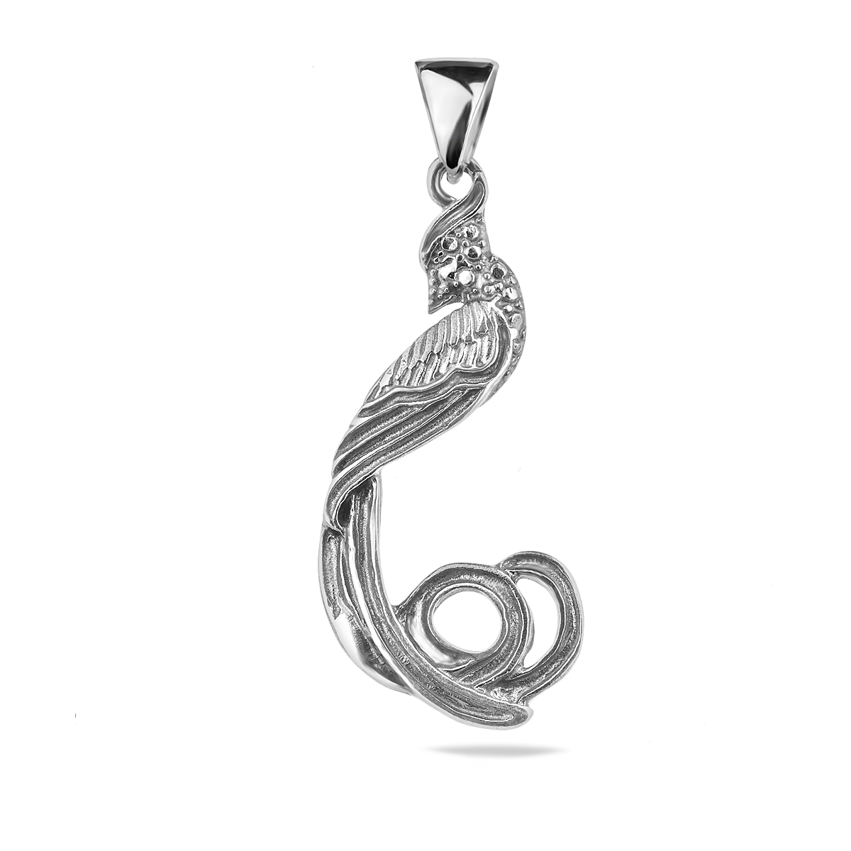 Sterling Silver 925 Peacock Delicate Pendant Feather Wild Animal Nature Jewelry Minimalist Boho Jewellery Present Gift