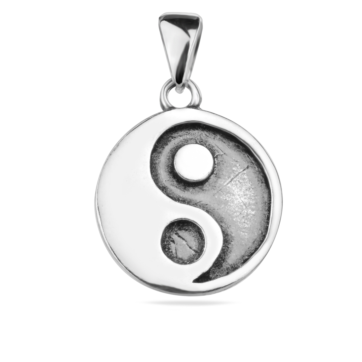 Sterling Silver 925 Yin Yang Pendant Spiritual Balance Necklace Charm Jewelry