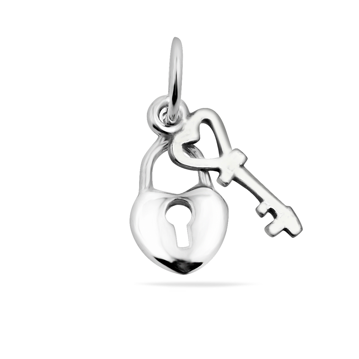 Key Love Padlock Small Pendant Sterling Silver .925 Heart Lock Charm Necklace Friendship Jewellery Gift Present